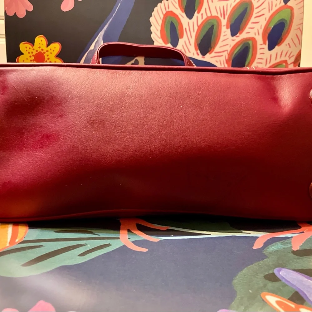 Sonoma Burgundy Leather Satchel - Picture 9 of 9